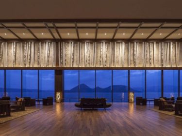 The Toya Sun Palace Resort & Spa offers a panoramic view of Lake Toya from every room and a buffet-style dinner.
