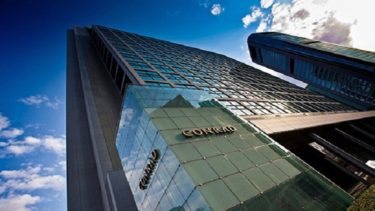 The Conrad Tokyo is a luxurious hotel that combines modern design with Japanese style.
