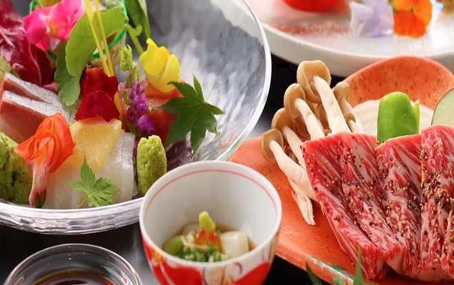 Cuisine at Yufuin Hanayu, the inn where you can see the morning mist